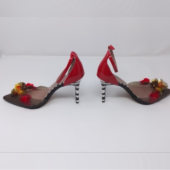 Betsey Johnson Red and Yellow Floral Heels - Picture 5 of 10